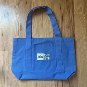 Saks Off 5th Branded Tote Bag - Light Blue 'Where Fashion Takes Off'
